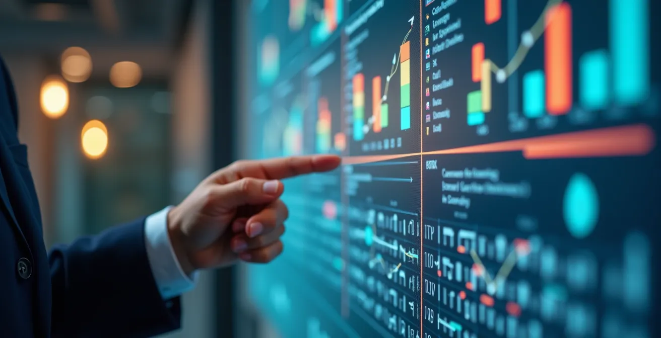 Image conceptuelle représentant un plan d'action stratégique en entreprise avec des éléments visuels schématiques