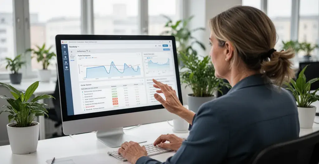 Responsable services généraux consultant tableau de bord énergétique sur ordinateur